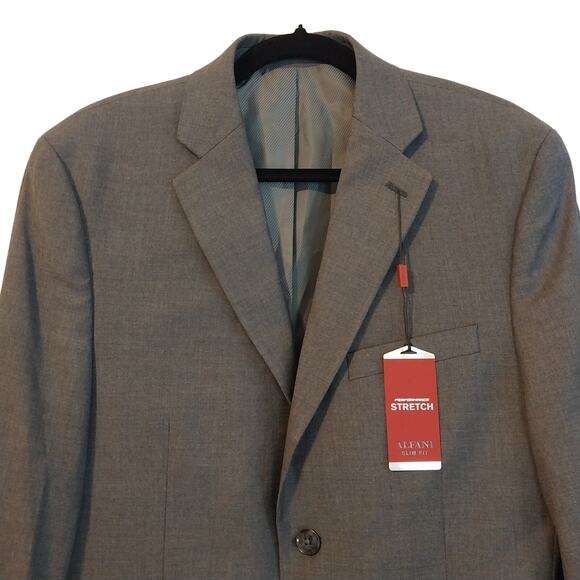 Alfani Men's Slim Fit Suit Jacket 38S Gray EUC NOT NEW - Picture 4 of 17